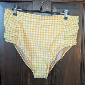 Gingham high waisted bikini bottom